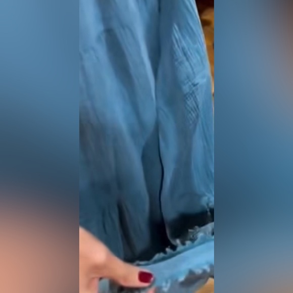 Pink Laura Blue Gauze like material modest dress. Size Medium - Picture 2 of 6